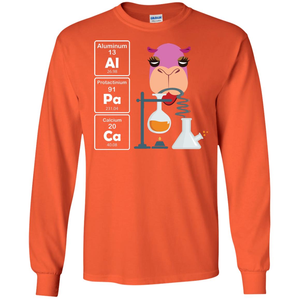 Al-pa-ca Funny Element Chemistry Alpaca Lover Shirt Orange