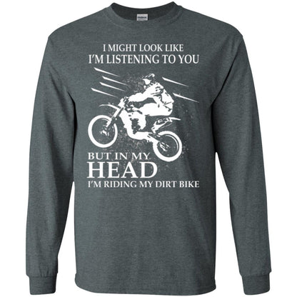 Funny Motocross T-shirt I_m Riding My Dirt Bike Dark Heather