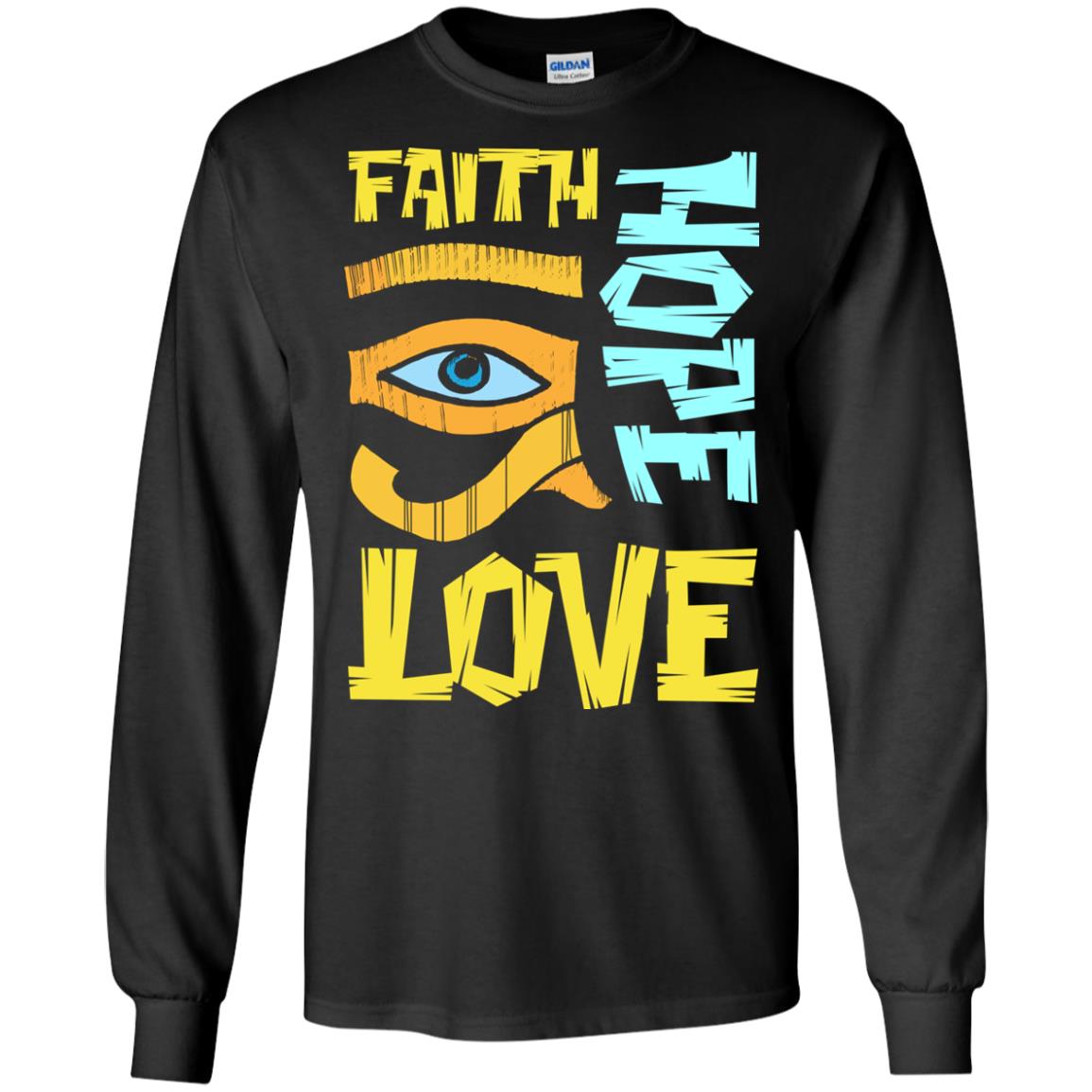 Faith Hope Love Christian T-shirt Black