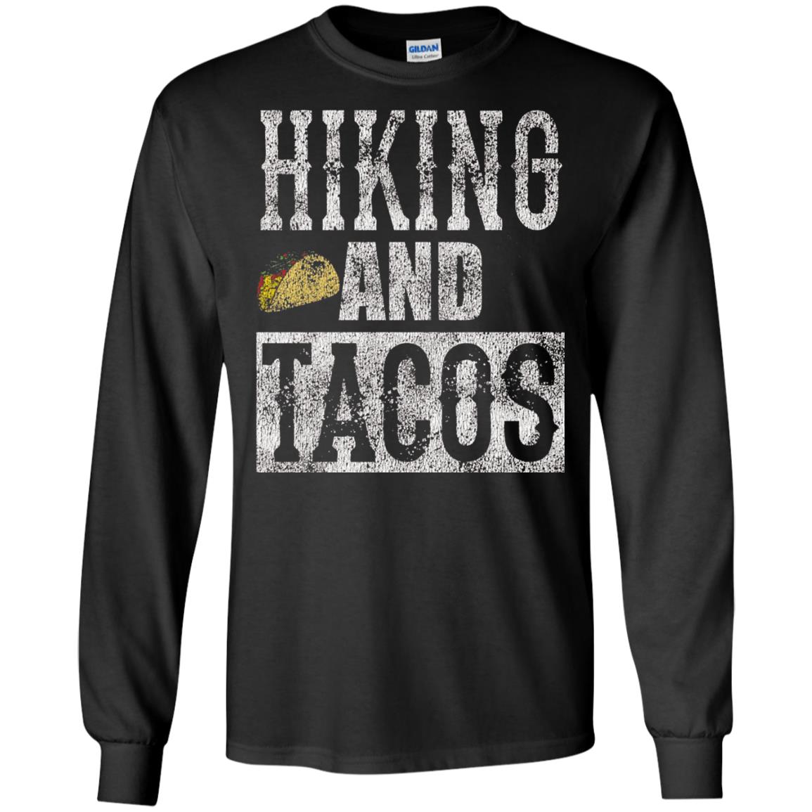 Hiking And Tacos Funny Taco Distressed T-shirt Black