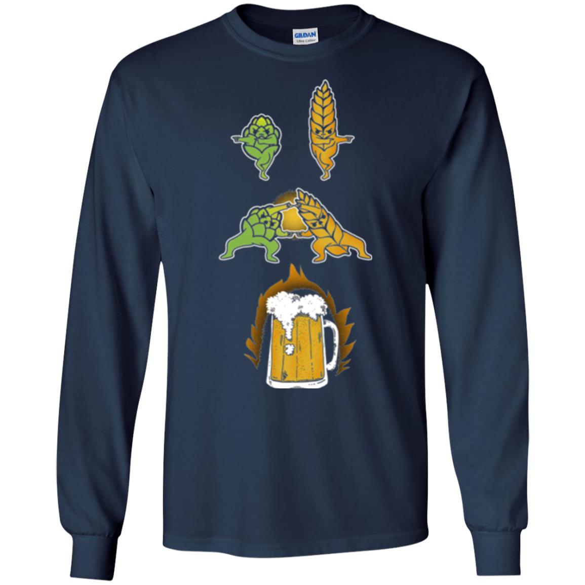 Hop And Malt Fusion To Beer Funny Beer Lover T-shirt Navy