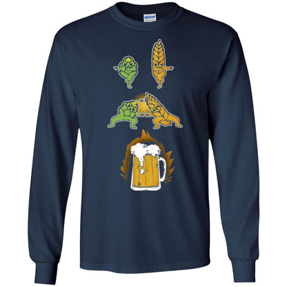 Hop And Malt Fusion To Beer Funny Beer Lover T-shirt Navy
