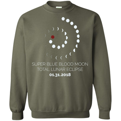 Super Blue Blood Moon Total Lunar Eclipse 2018 T-shirt Military Green