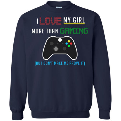 Gamer T-shirt I Love My Girl More Than Gaming Navy