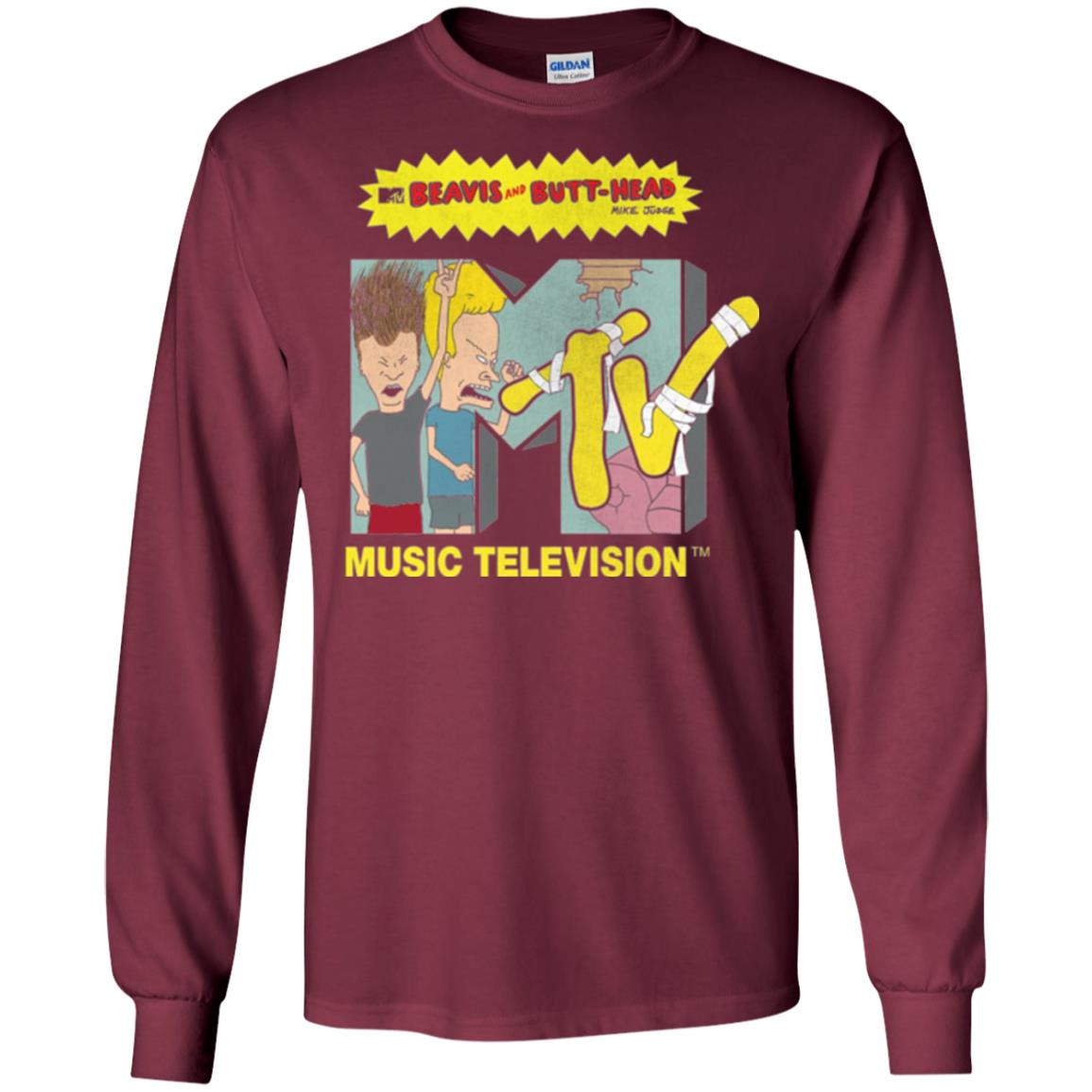 Mtv Logo T-shirt Beavis And Butt Head Maroon