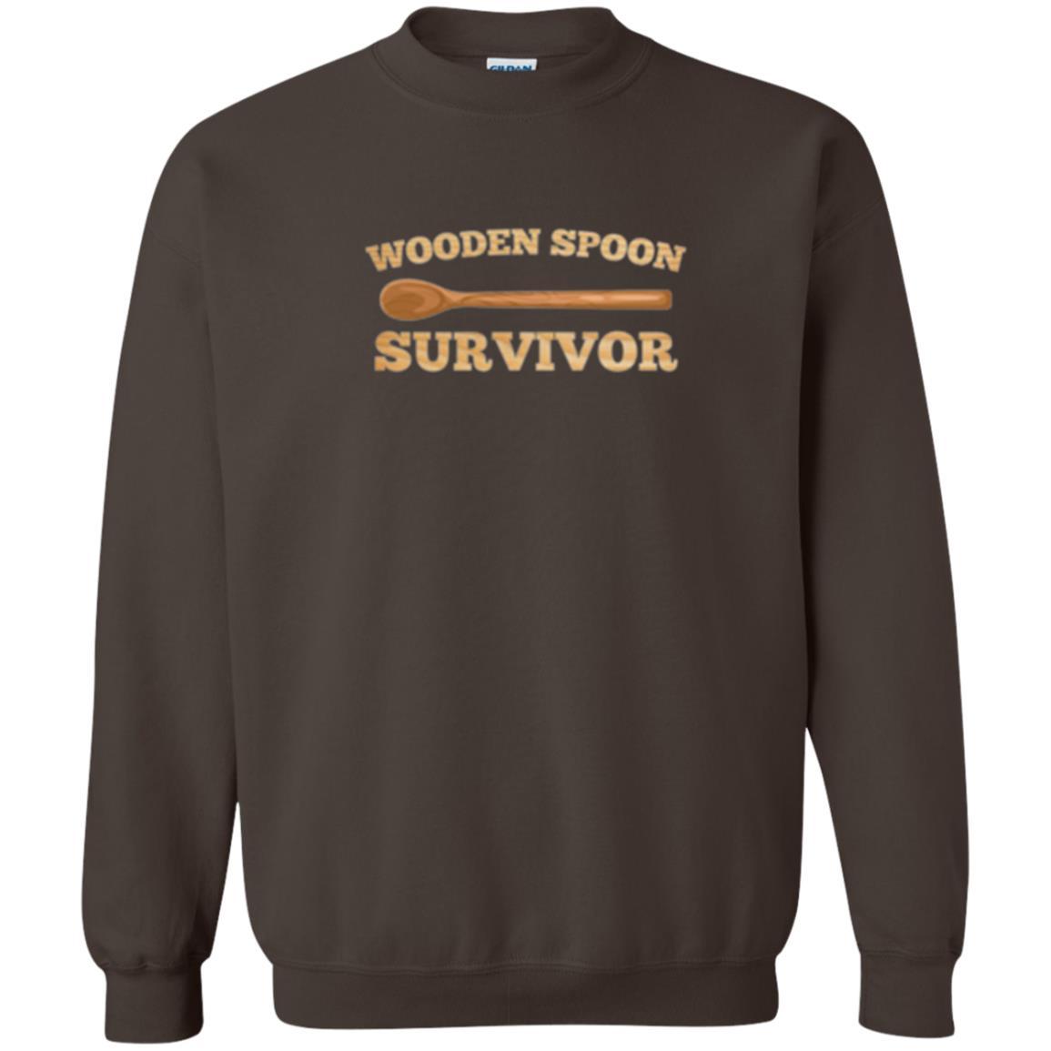 Sarcastic T-shirt Wooden Spoon Survivor T-shirt Dark Chocolate