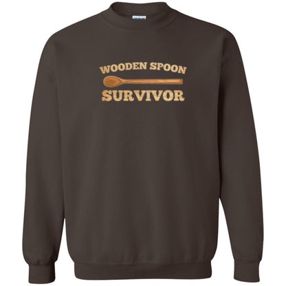 Sarcastic T-shirt Wooden Spoon Survivor T-shirt Dark Chocolate