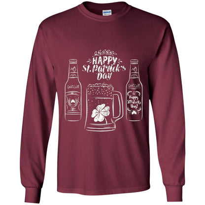 Happy St. Patrick_s Day Drinking Beer St Patrick_s Day T-shirt Maroon