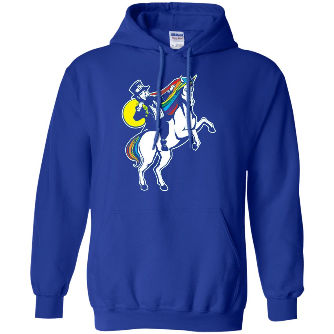St Patrick Day Lepricorn Leprechaun Riding Unicorn T-shirt Royal