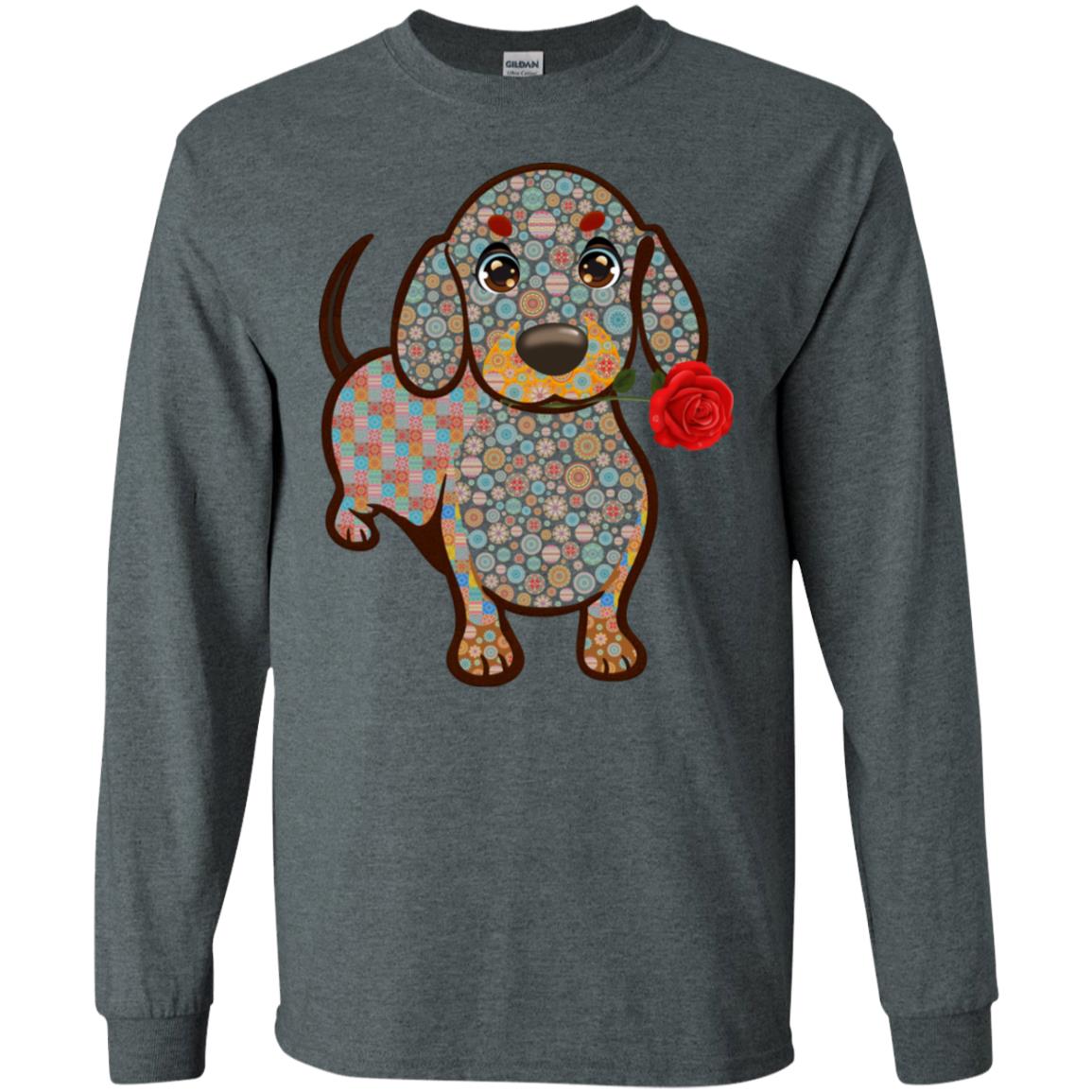 Dachshund Quilts Idea Gift Shirt For Mens Womens Dark Heather