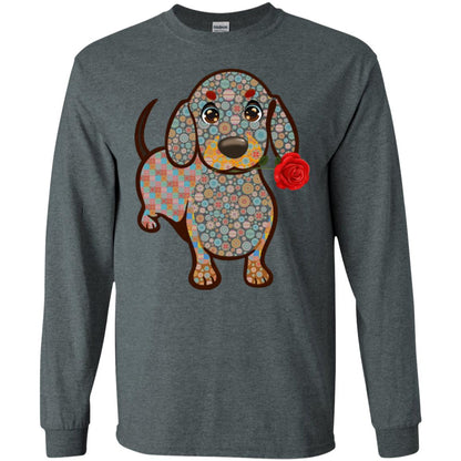 Dachshund Quilts Idea Gift Shirt For Mens Womens Dark Heather