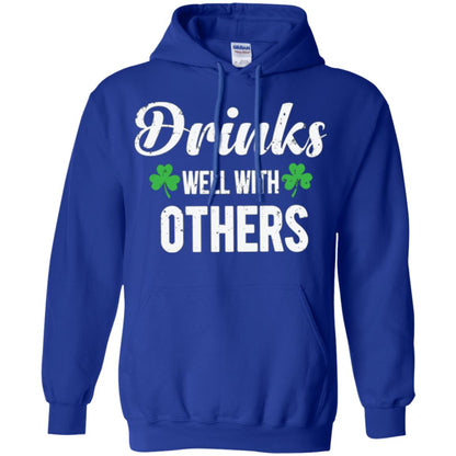 Drinks Well With Others St. Patrick_s Day T-shirt Royal