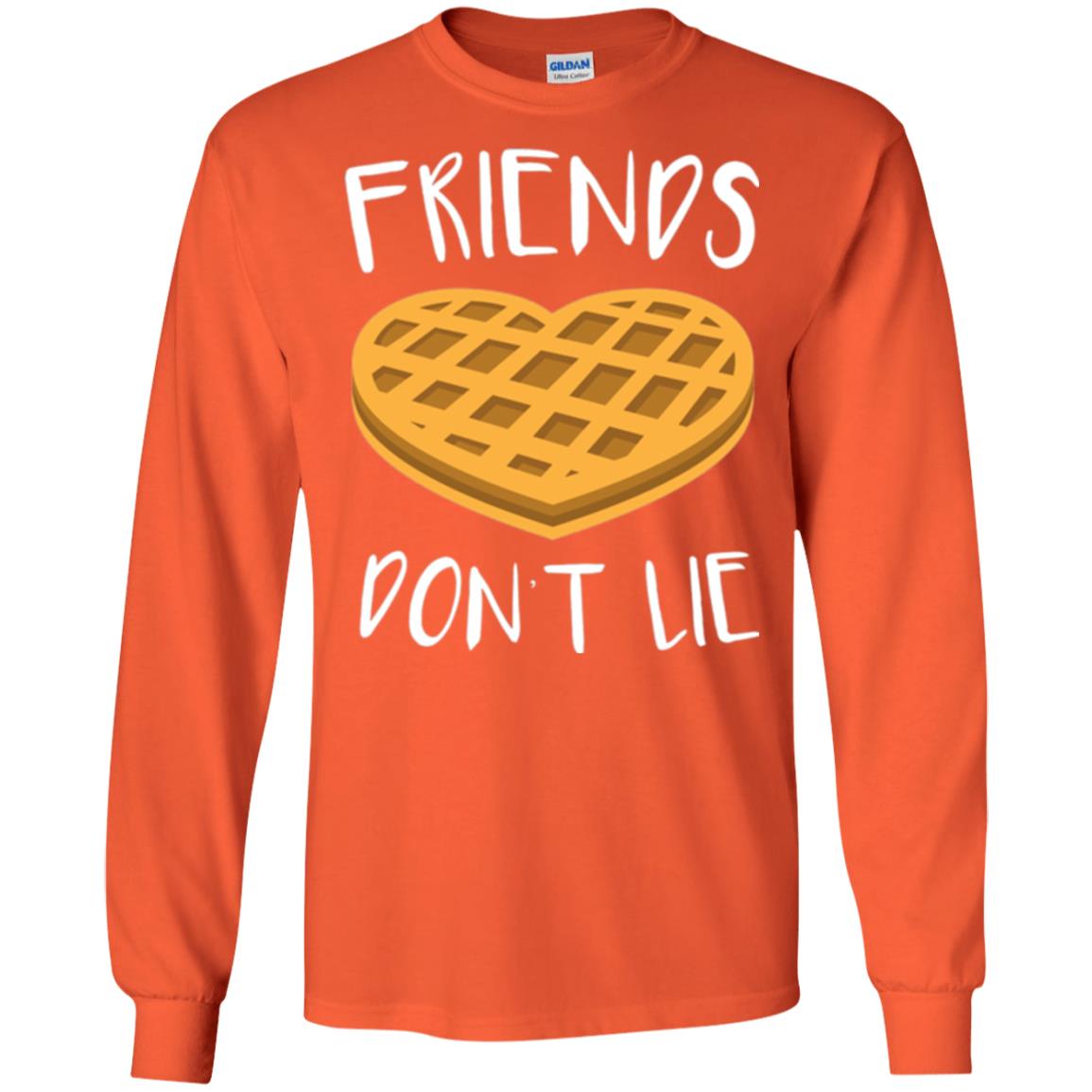 Funny Waffle T-shirt Friends Don_t Lie Orange