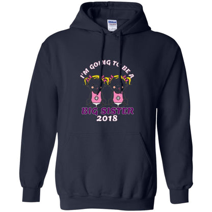 Family T-shirt I_m Going To Be A Big Sister Of Twins 2018 Navy