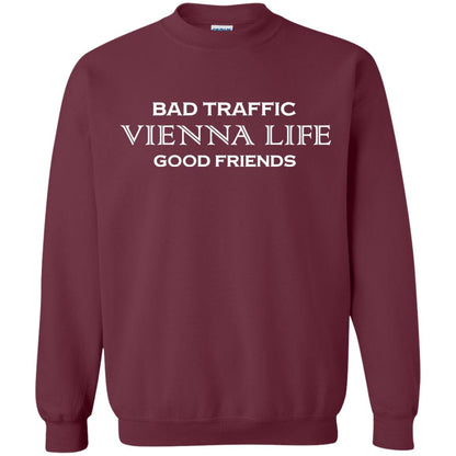 Bad Traffic Vienna Life Good Friends Shirt Maroon