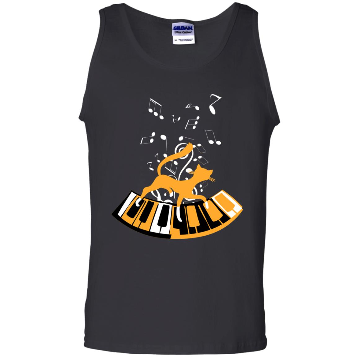 Cat Plays Piano Shirt For Mens Womens Black