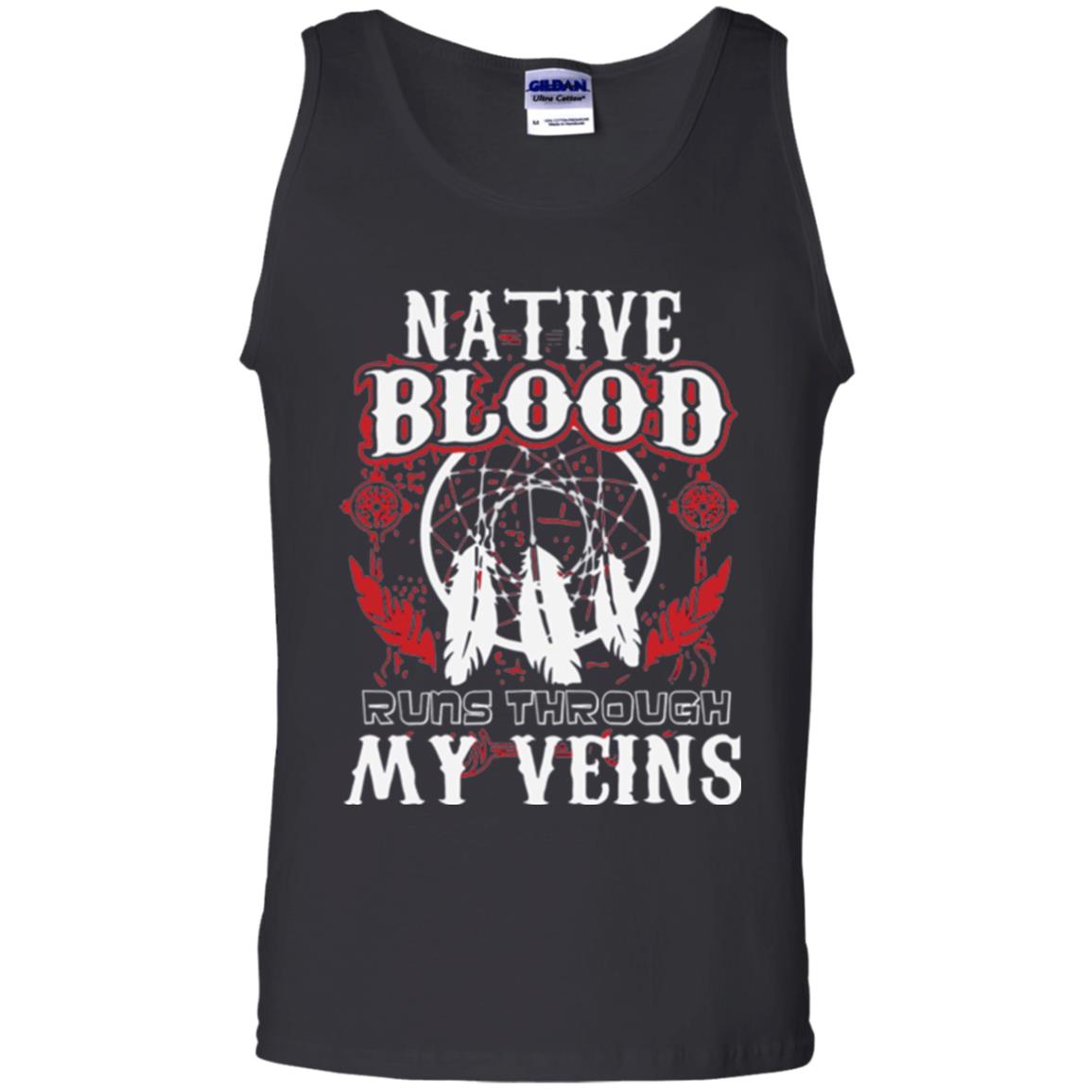 American T-shirt Native Blood Runs Through My Veins Black