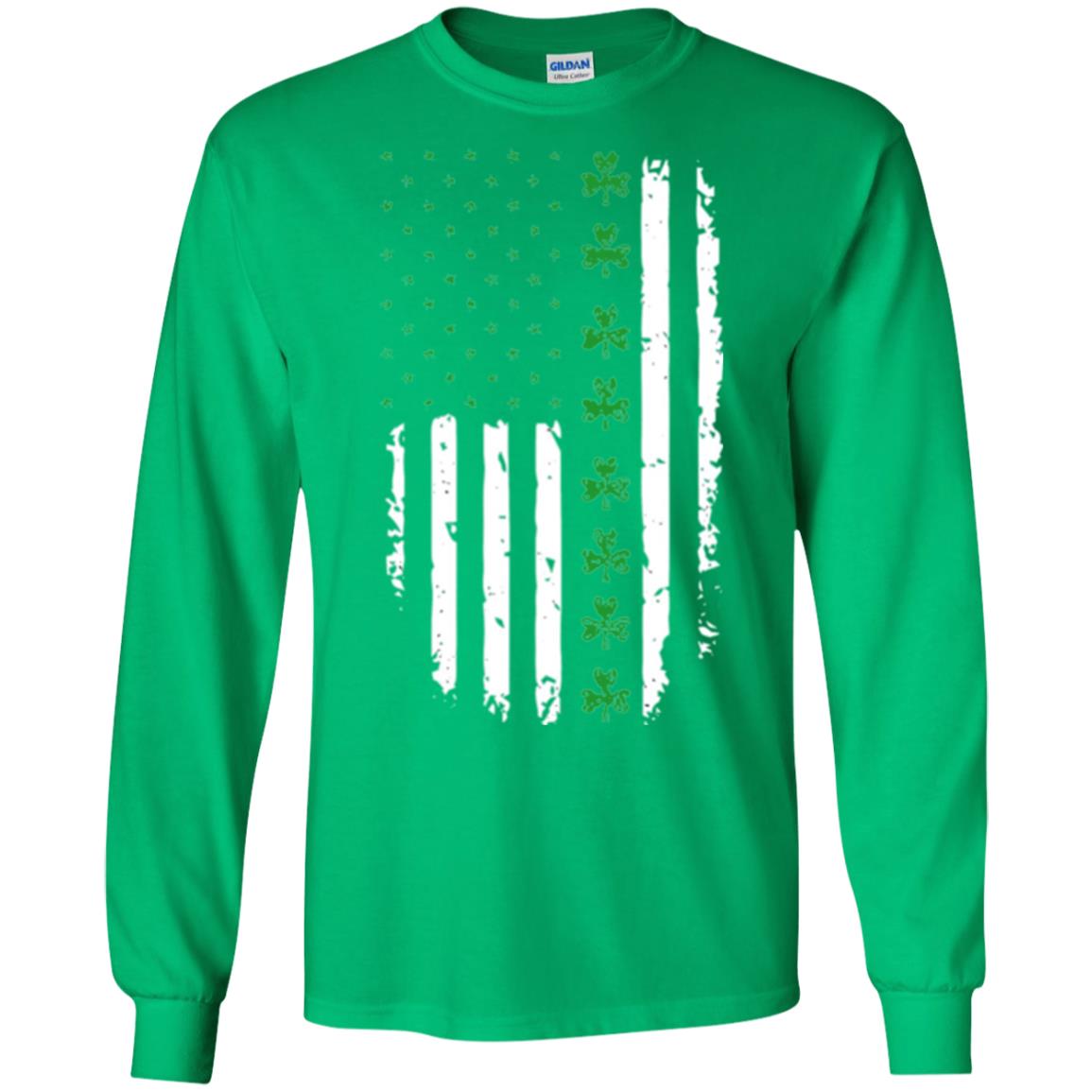 Irish American Flag St. Patrick_s Day T-shirt Irish Green