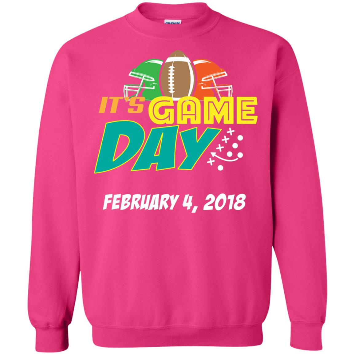 Football Lover T-shirt It_s Game Day February 4 2018 Heliconia