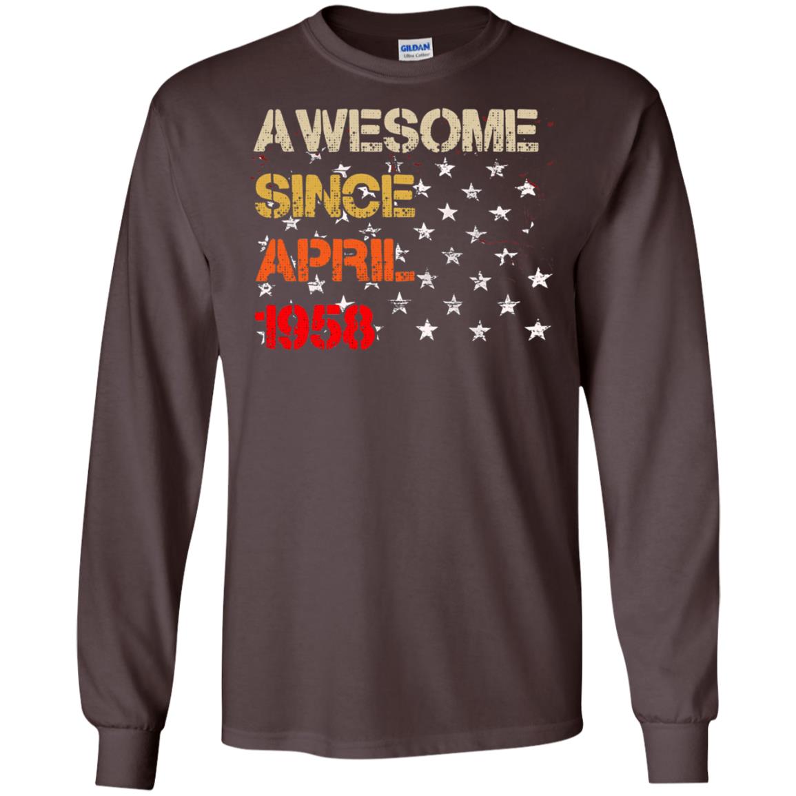 Born In April 1958 60th Birthday Awesome Since April 1958 Dark Chocolate