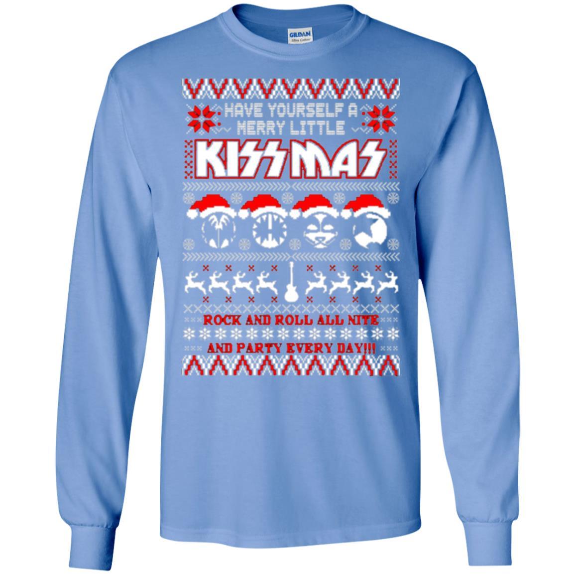 Christmas T-shirt Have Yourself A Merry Little Kissmas Carolina Blue