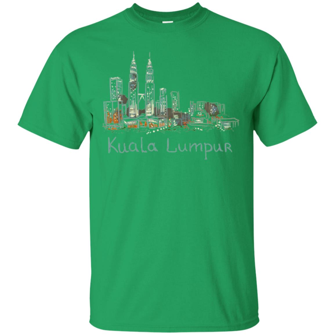 Kuala Lumpur Kl Panorama At Night T-shirt Irish Green