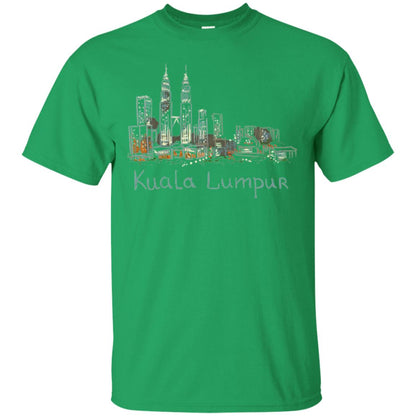 Kuala Lumpur Kl Panorama At Night T-shirt Irish Green