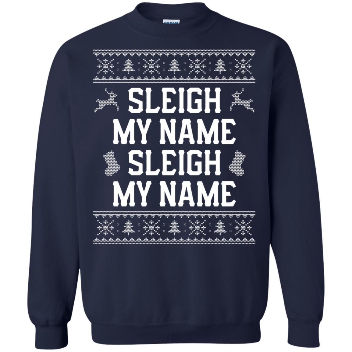 Christmas T-shirt Sleigh My Name Navy