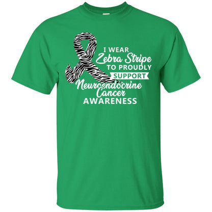 I Wear Zebra Stripe To Proudly Support Neuroendocrine Cancer Awareness Shirt Irish Green