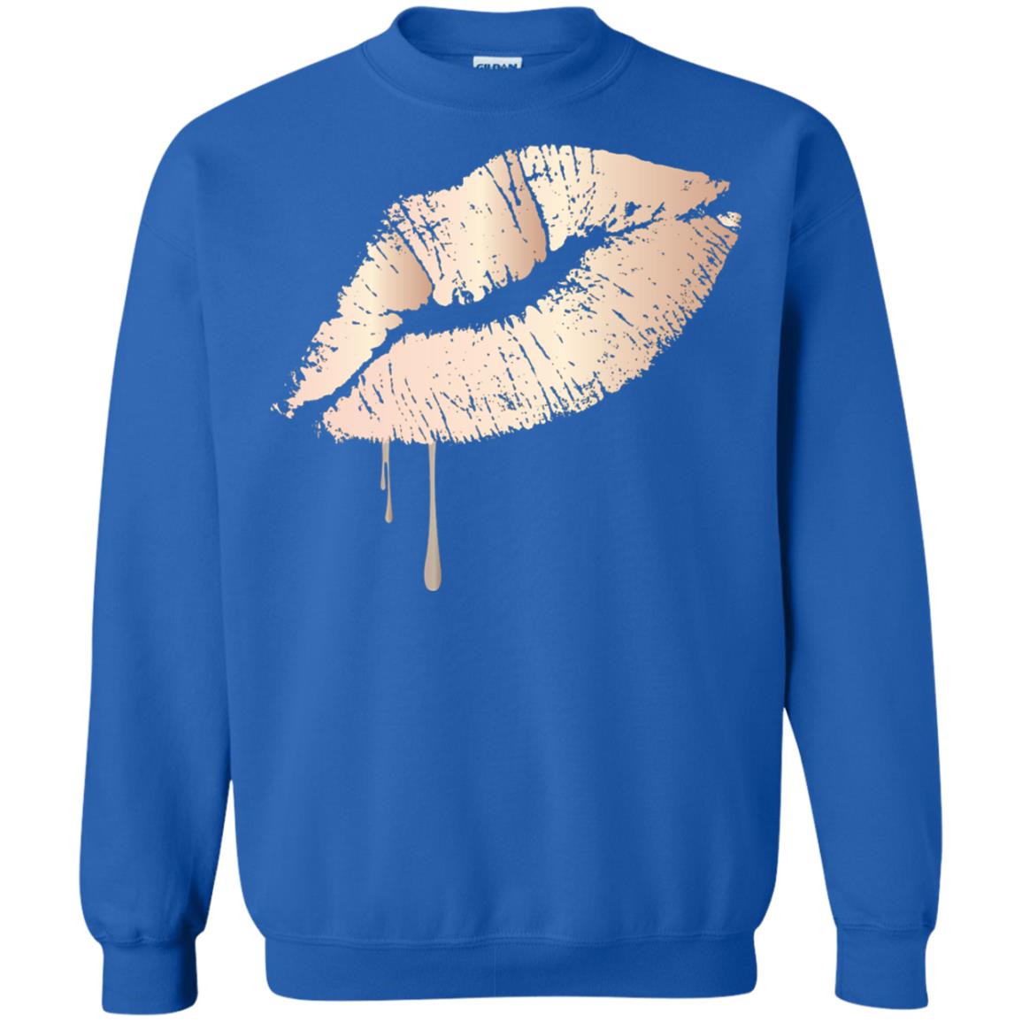 Rose Gold Dripping Lips T-shirt Royal