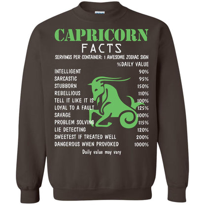 Capricorn Facts 1 Awesome Zodiac Sign Gift Shirt For Capricorn Horoscope Dark Chocolate