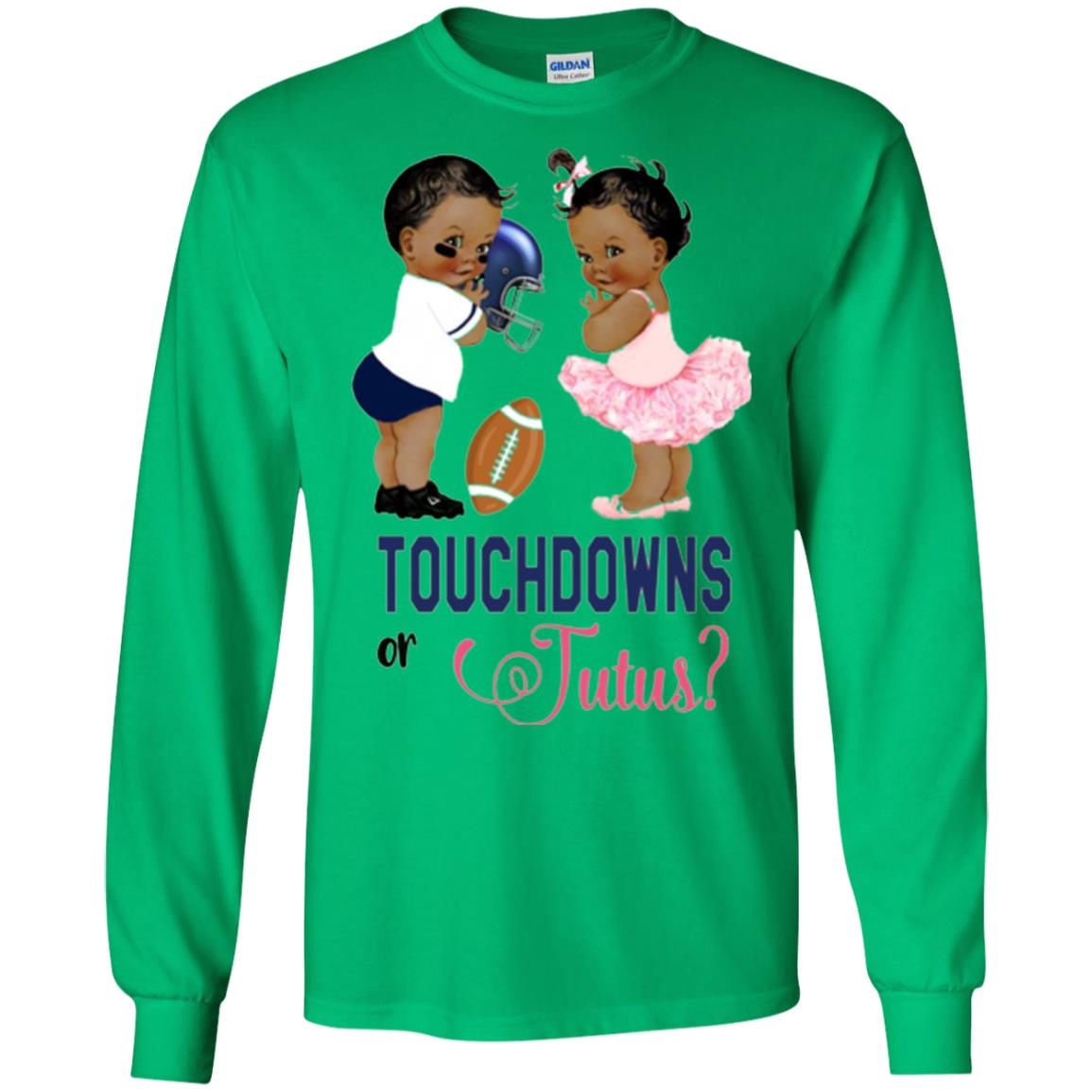 Ethnic Touchdowns Or Tutus Gender Reveal Party Football Lover T-shirt Irish Green