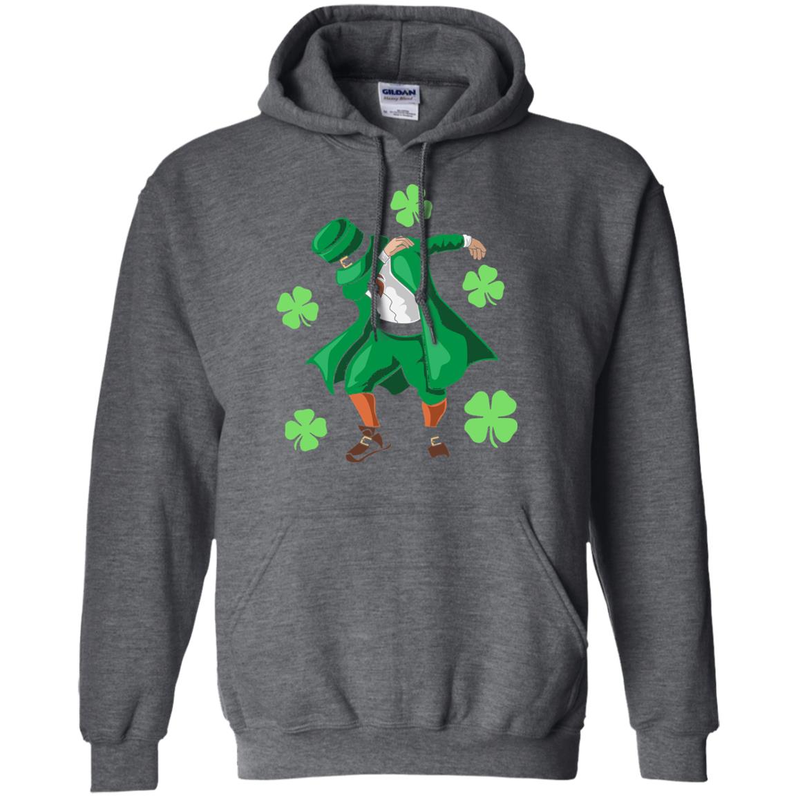 Funny Dabbing Leprechaun St. Patricks Day T-shirt Dark Heather
