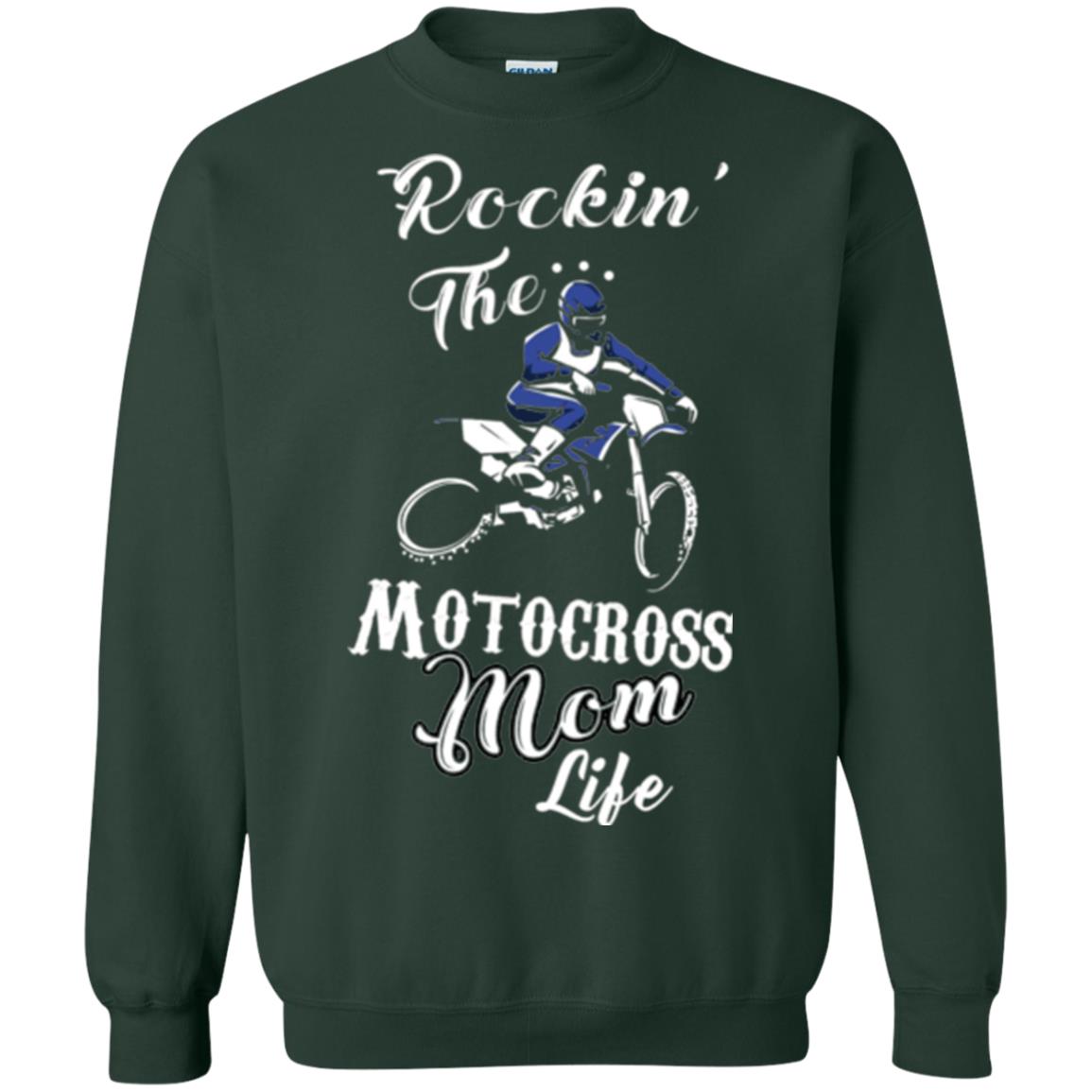 Rocking The Motocross Mom Life Mommy T-shirt Forest Green