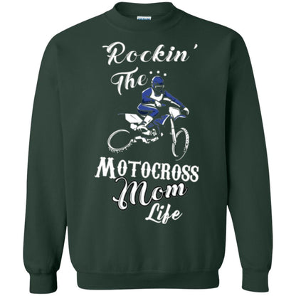 Rocking The Motocross Mom Life Mommy T-shirt Forest Green