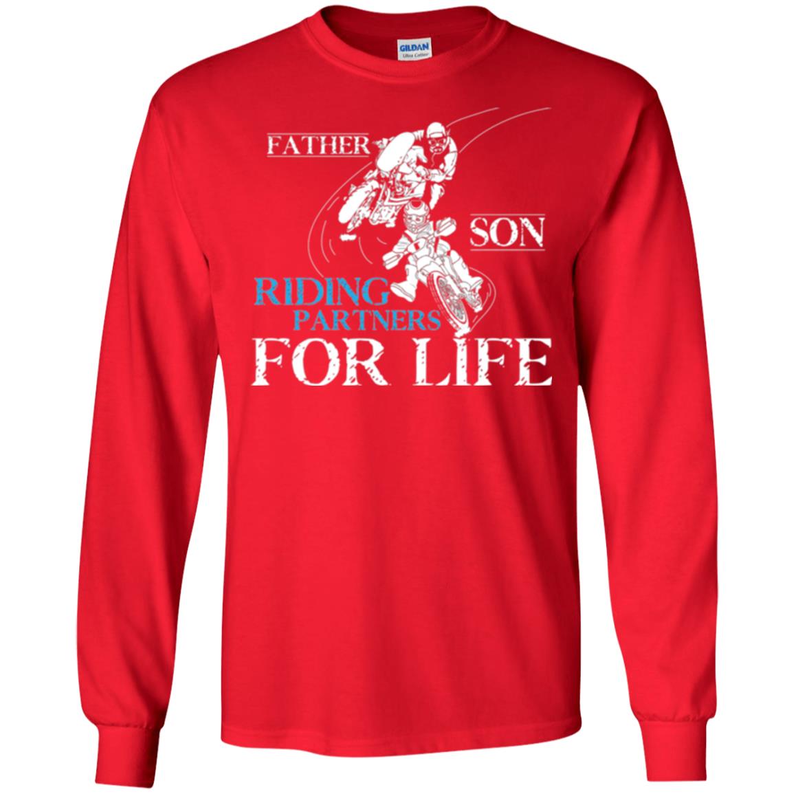 Motocross T-shirt Father Son Riding Partners For Life Red