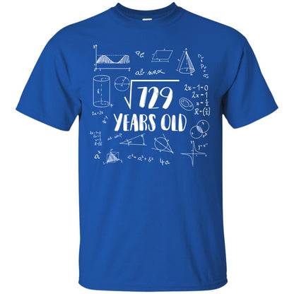 Square Root Of 729 27th Birthday 27 Years Old Math T-shirt Royal