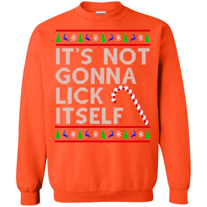 Christmas T-shirt It's Not Gonna Lick Itself Orange