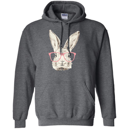Easter Bunny Rabbit Pink Glasses Funny Hipster Shirt Dark Heather