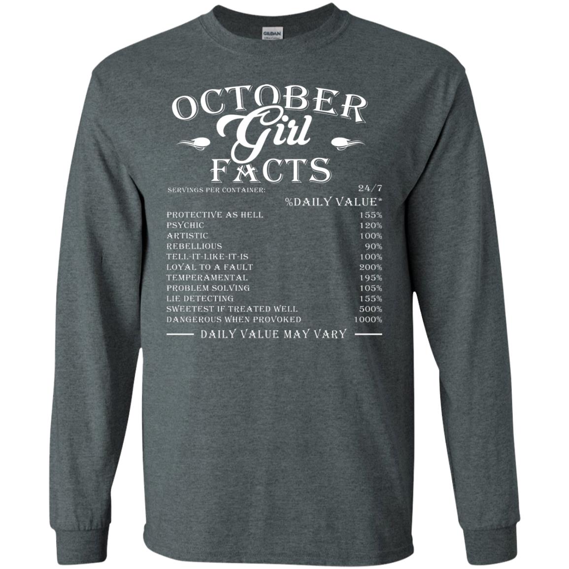 October Girl Facts Facts T-shirt Dark Heather