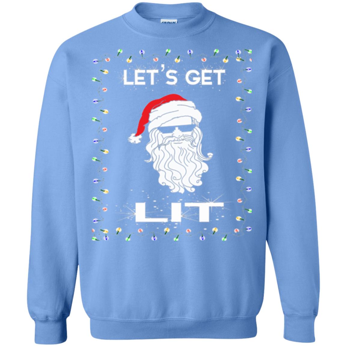 Christmas T-shirt Let_s Get Lit Carolina Blue