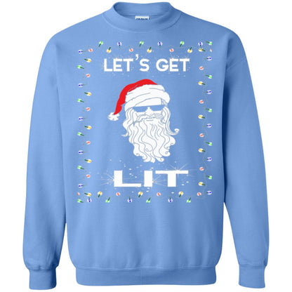 Christmas T-shirt Let_s Get Lit Carolina Blue