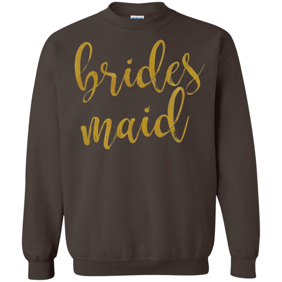 Bridesmaid Gold Glitter Bridal Shower T-shirt Dark Chocolate