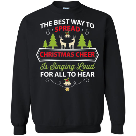 Christmas T-shirt Spread Christmas Cheer Singing Loud For All To Hear Black