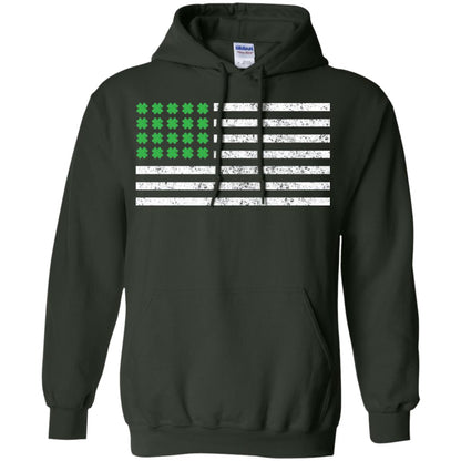 Usa Flag With Irish Shamrock St Patricks Day T-shirt Forest Green