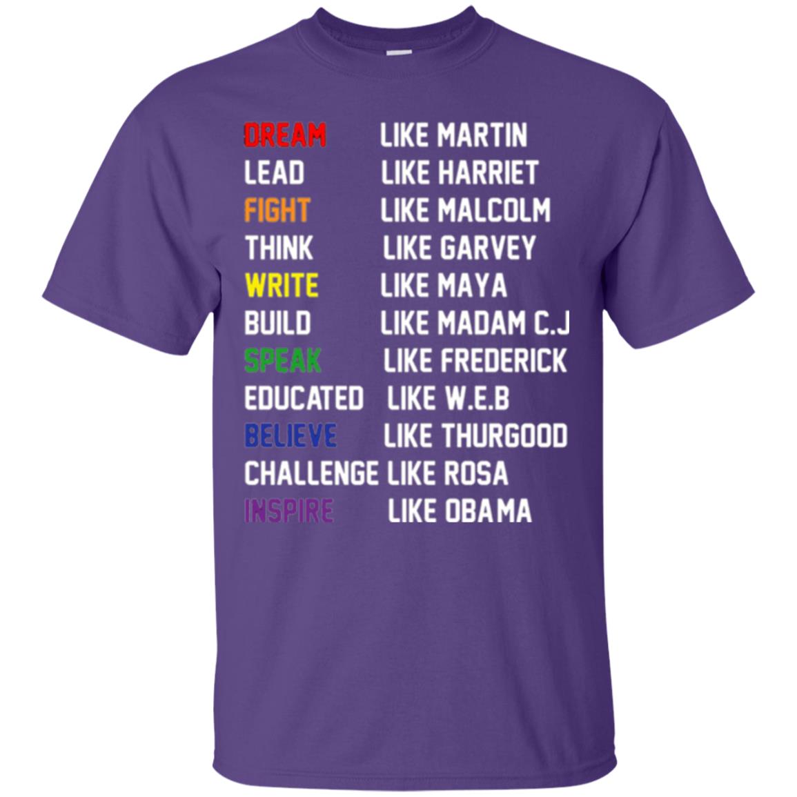 Dream Like Martin Inspire Like Obama T-shirt Purple