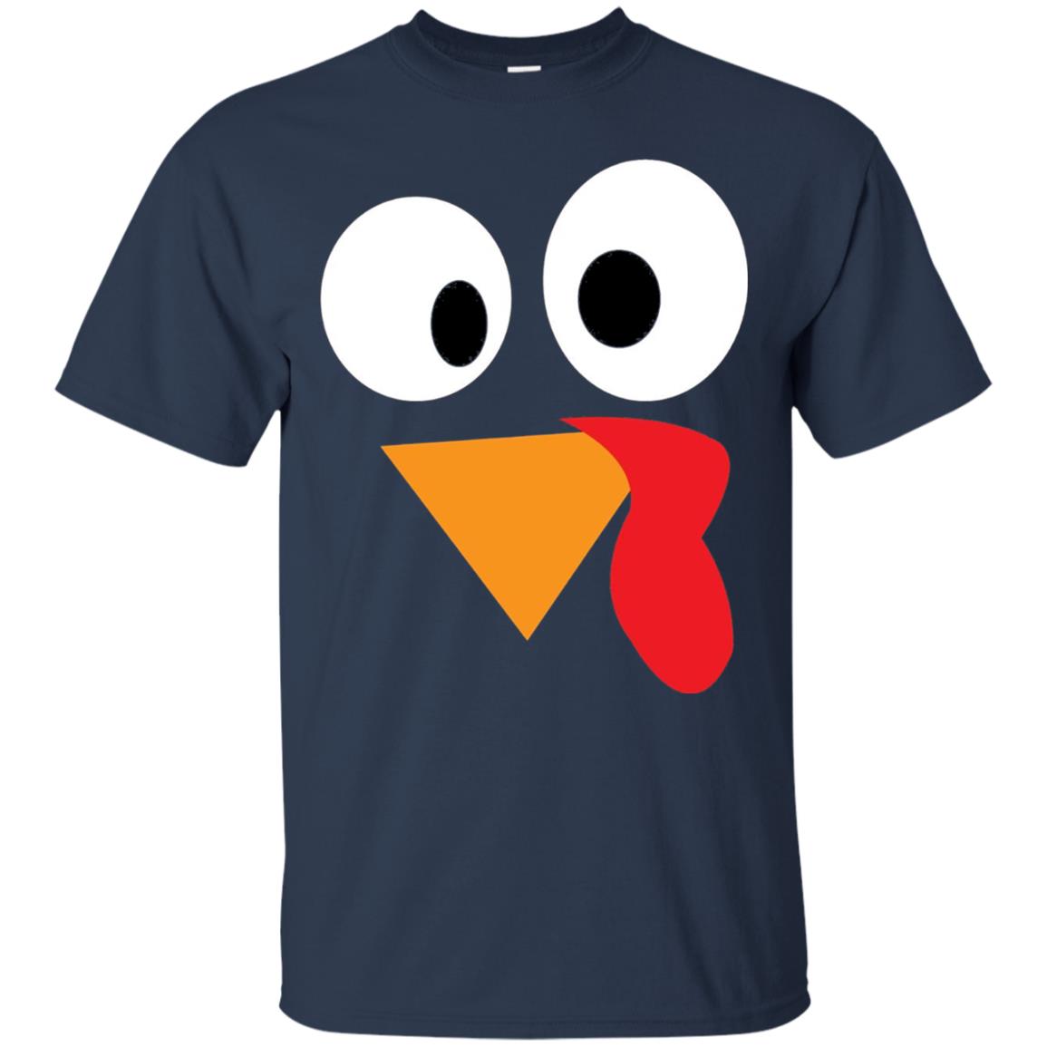 Happy Thanksgiving Funny Turkey Face T-shirt Navy