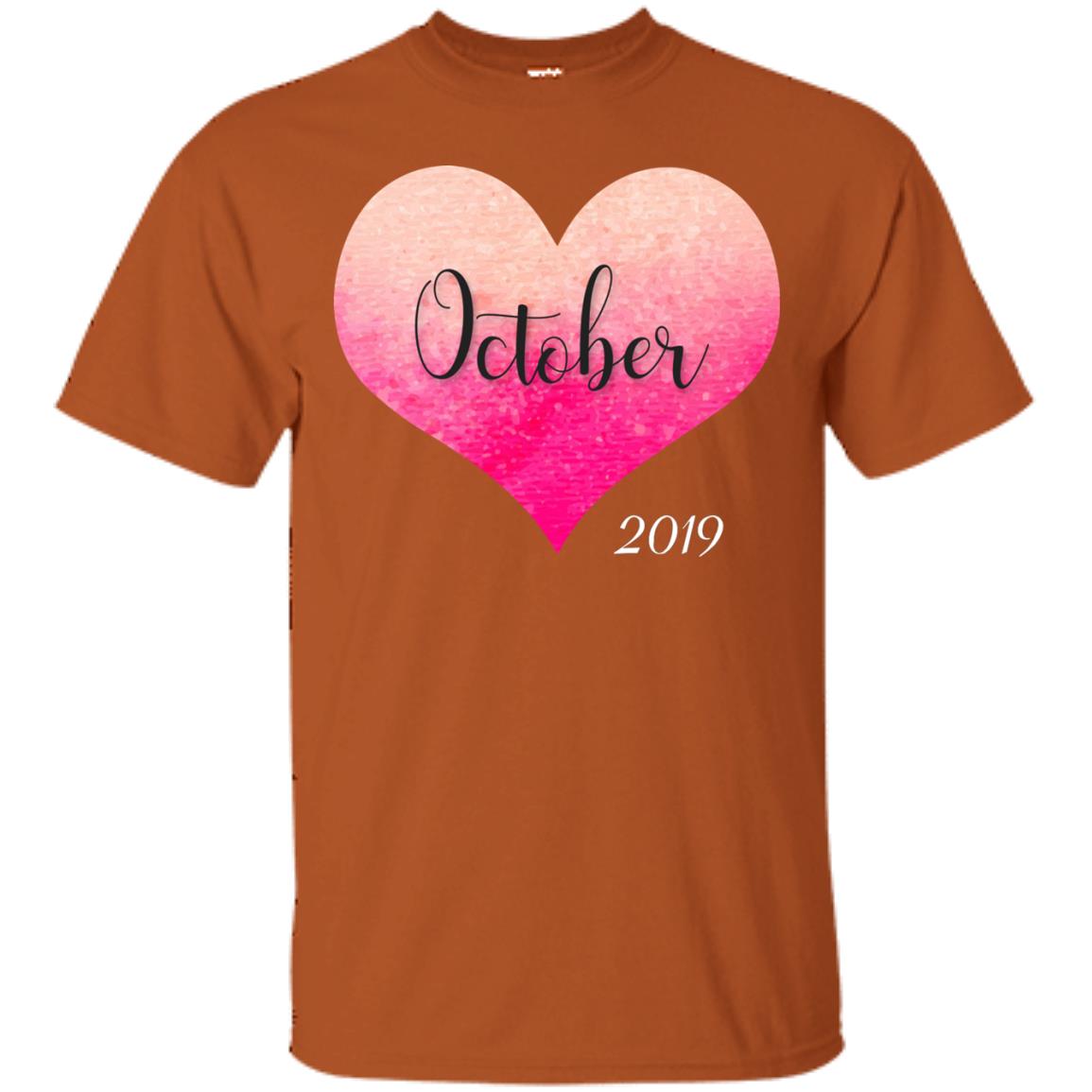 Pregnancy Reveal Announcement Party October 2019 Shirt Texas Orange