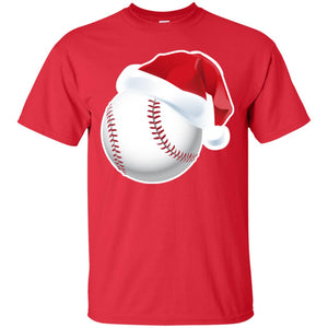 Baseball With Santa Claus Hat X-mas Shirt For Baseball LoversG200 Gildan Ultra Cotton T-Shirt