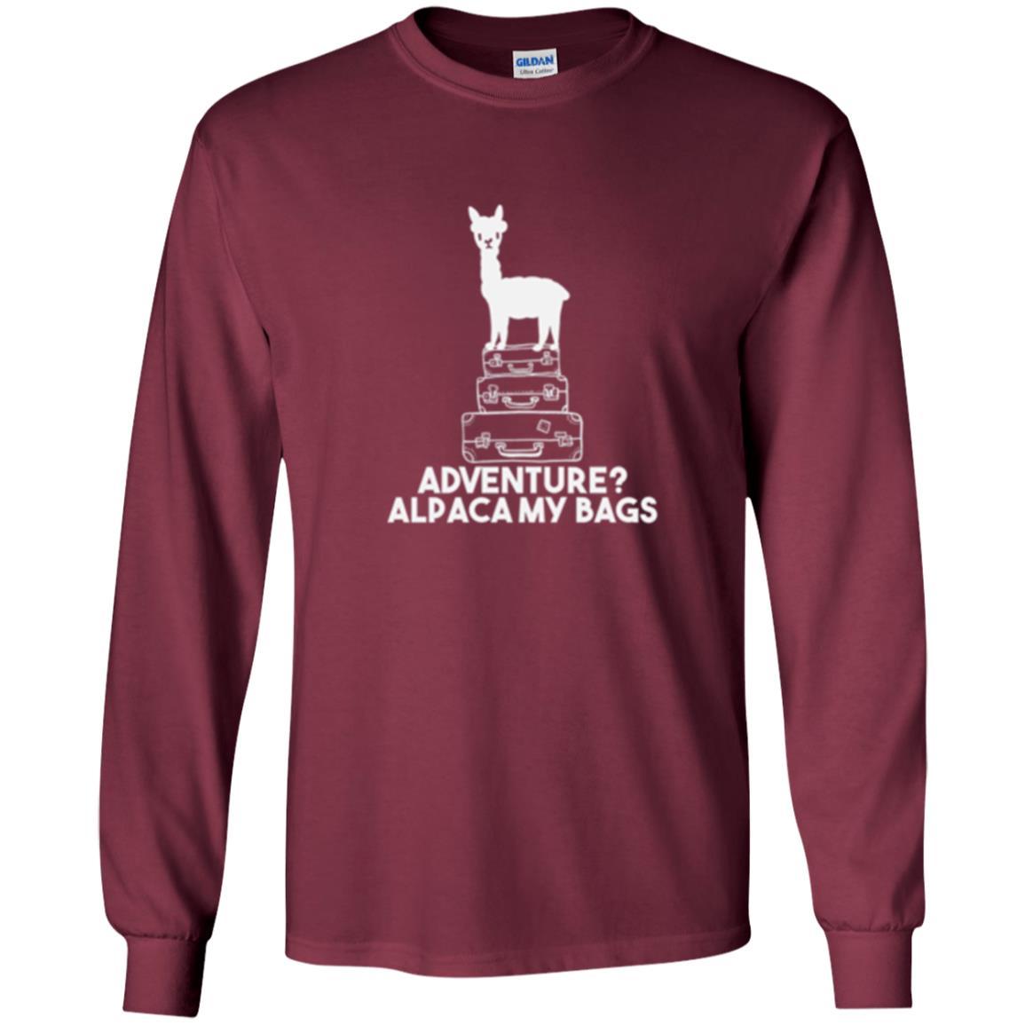 Alpaca Lover T-shirt Adventure Alpacamy My Bags Maroon